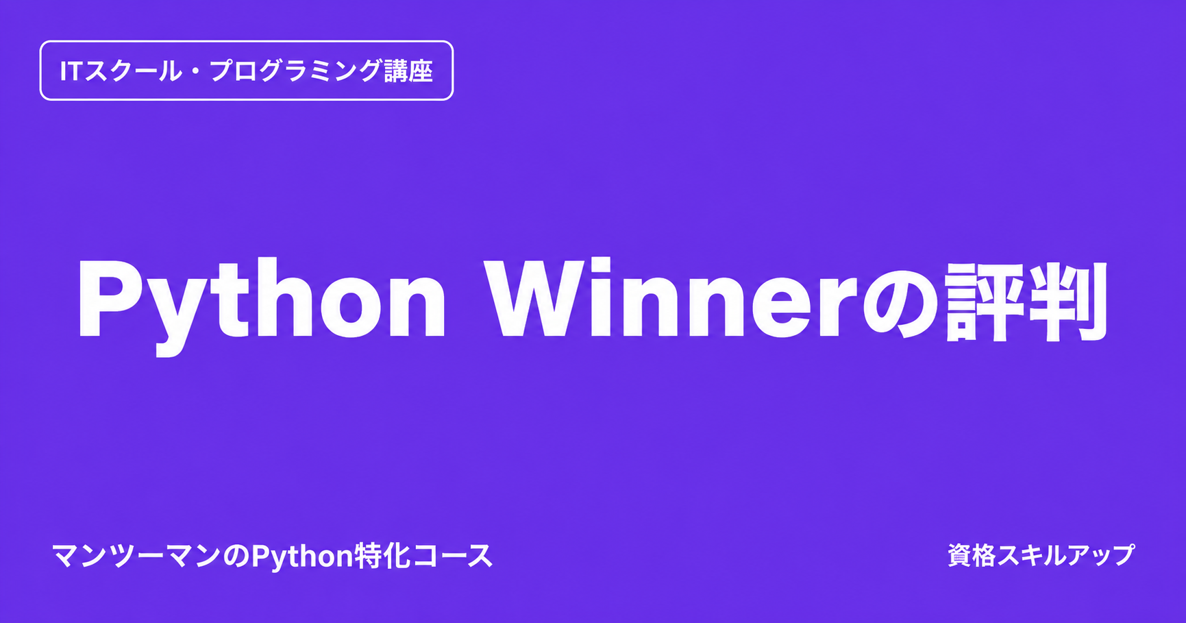 Python Winnerの評判は？マンツーマンのPython特化コースを編集部が調べてみた